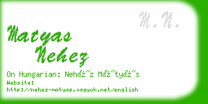 matyas nehez business card